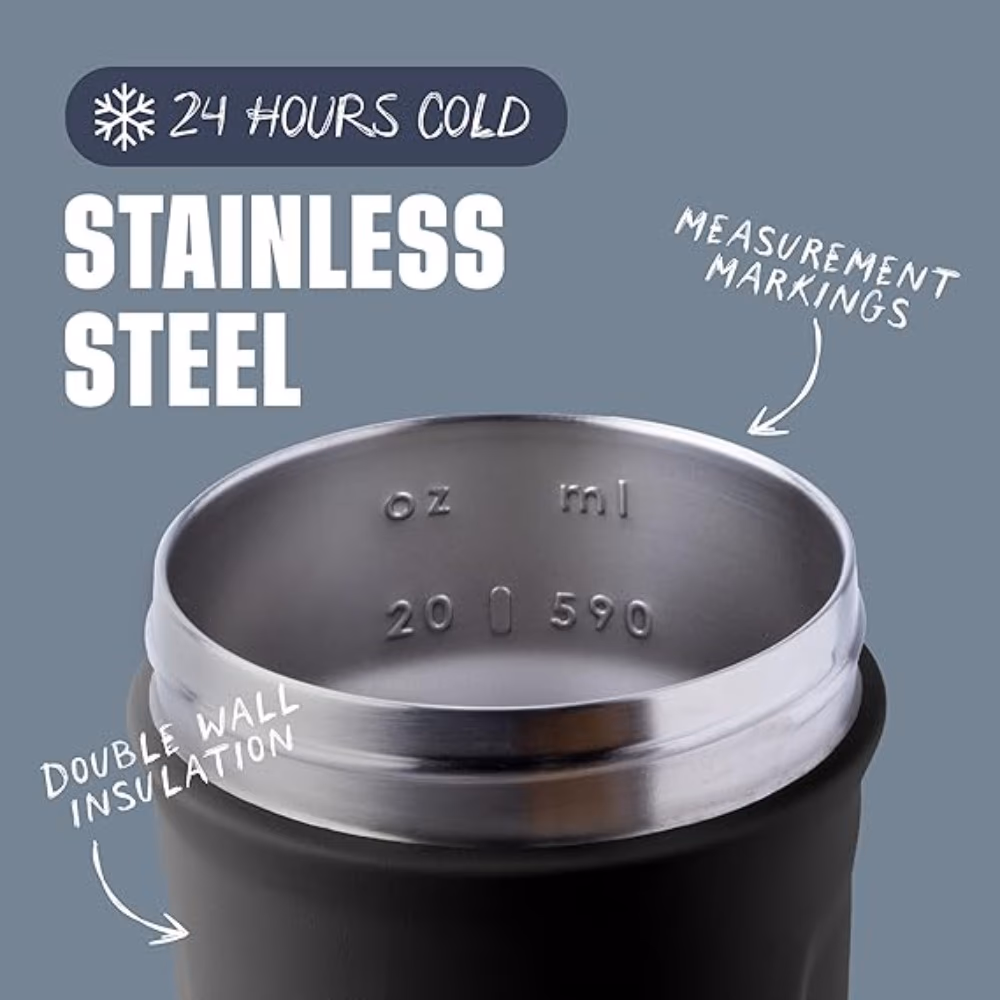 Blender Bottle Strada Steel FC Black 24oz 3