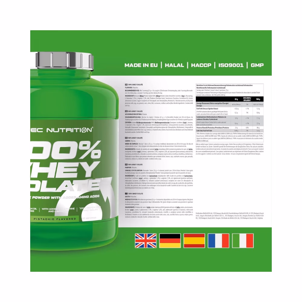Scitec Whey Isolate Pistachio 2000g 2