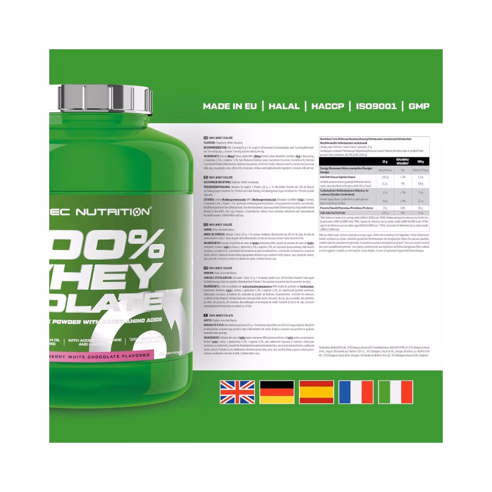 Scitec Whey Isolate Strawberry White Chocolate 2000g 2