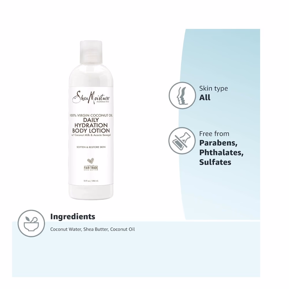 Shea Moisture 100% Coconut Daily Hydrating Body Lotion 384ml  3
