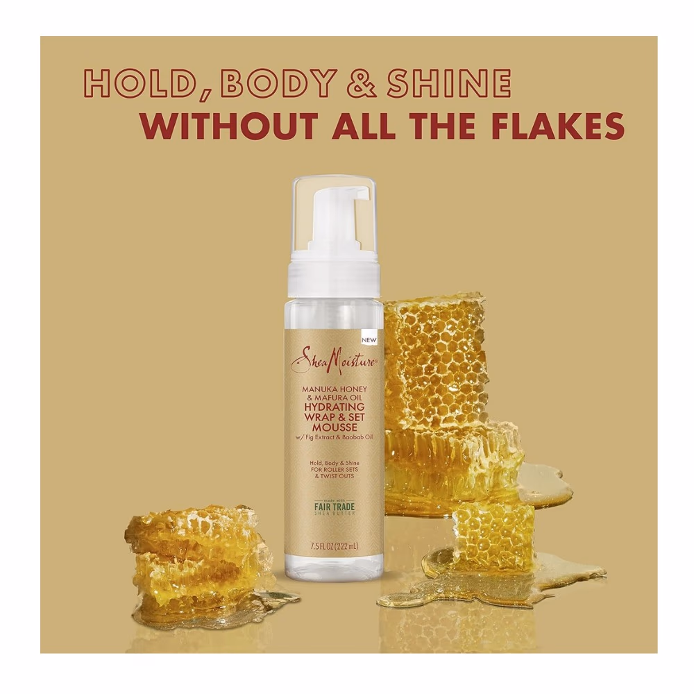 Shea Moisture Hydrating Wrap & Set Mousse Manuka & Mafura 222ml  3