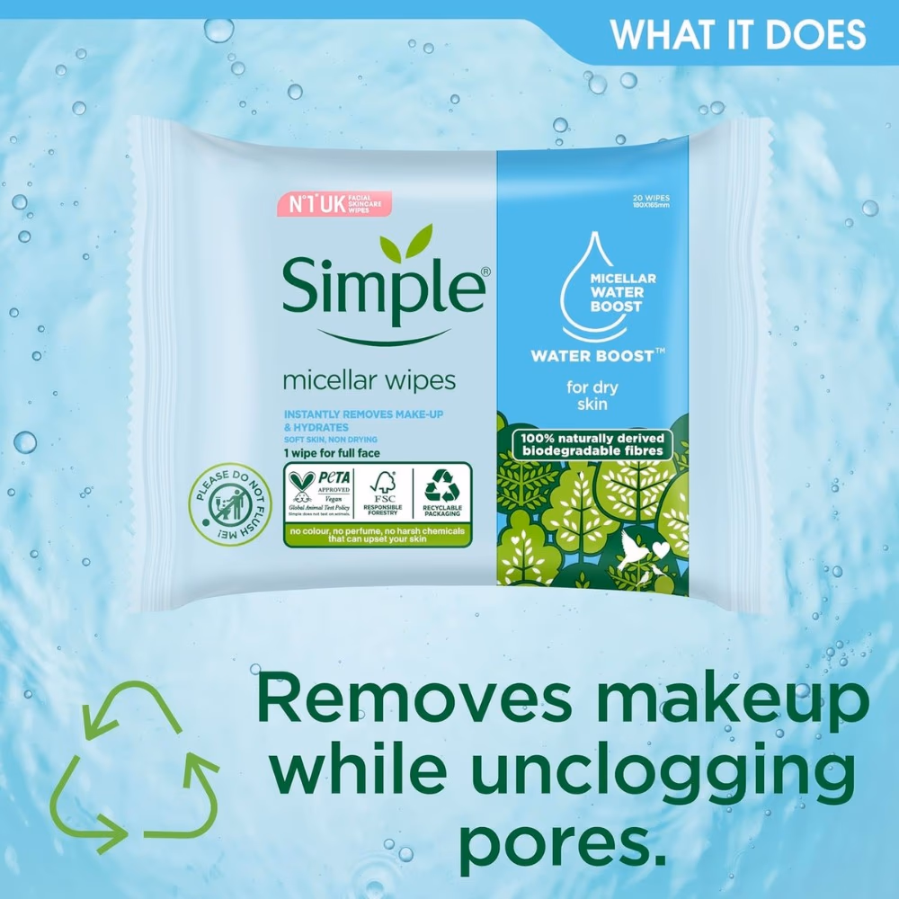 Simple Micellar Wipes 20S 2