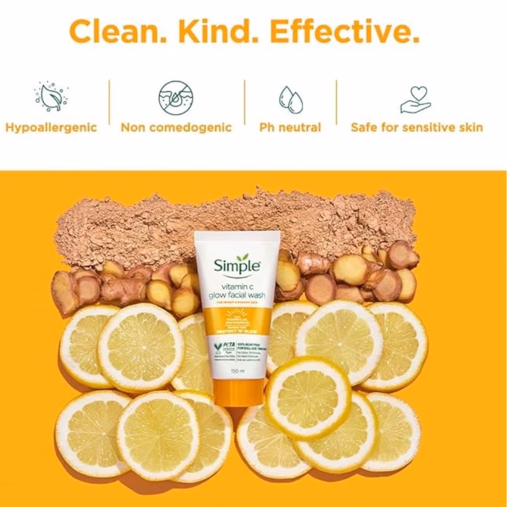 Simple Vitamin C Glow Facial Wash 150ML 3