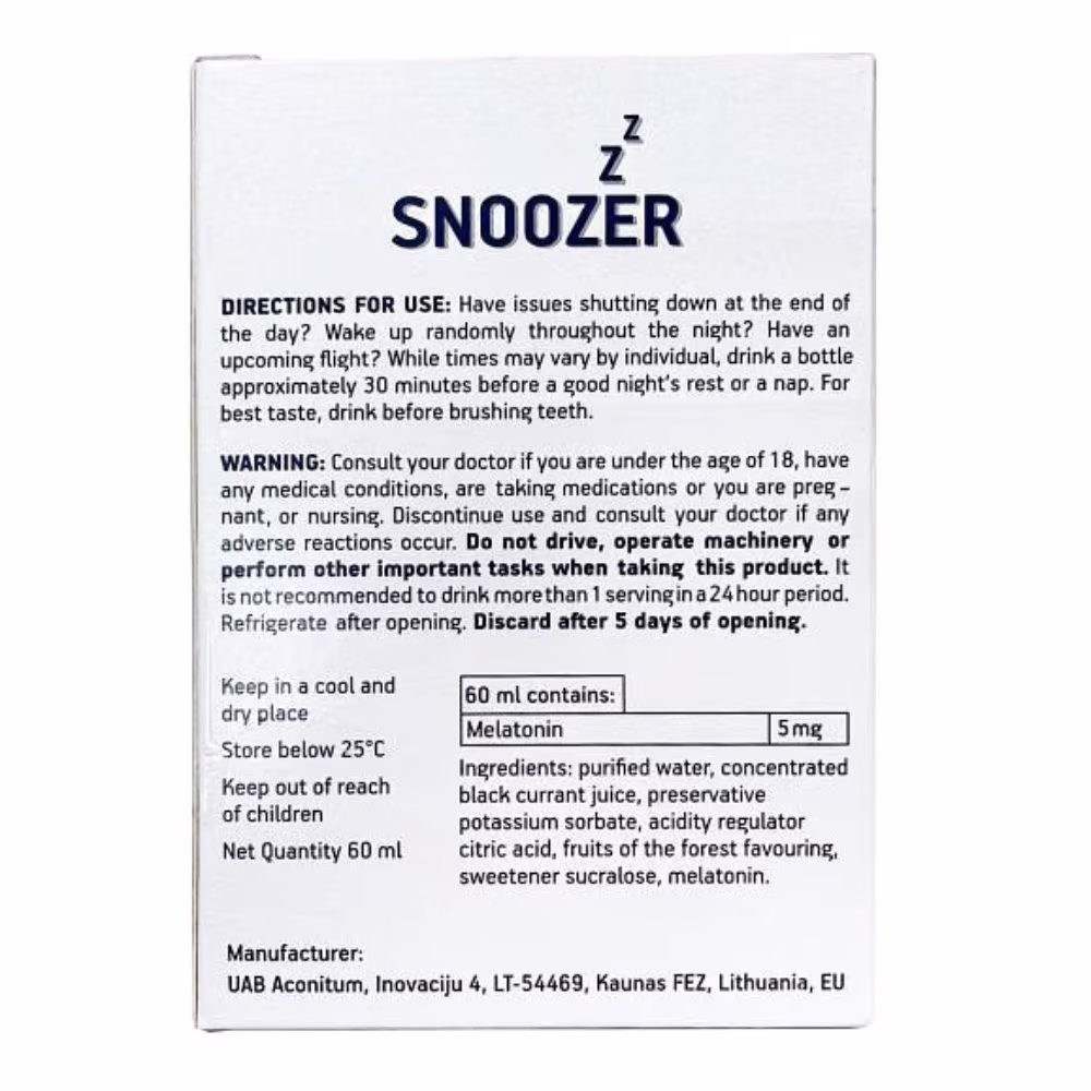 Snoozer Shot Liquid for Sleep 60ml x 4pcs 2