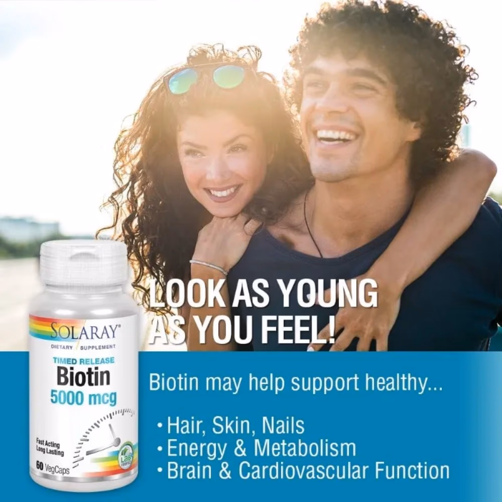 Solaray Biotin 5000mcg 60 Veg Caps 3