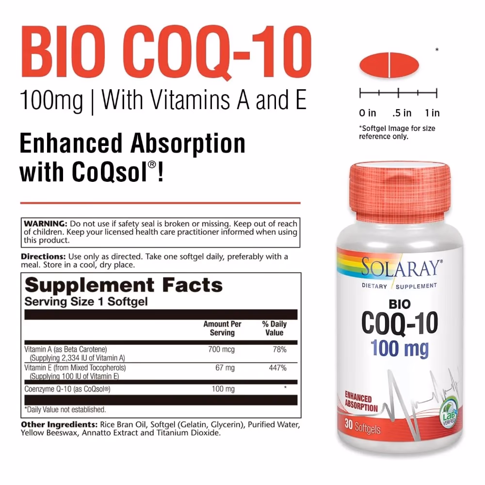 Solaray CoQ10 100mg - 30 Softgels 4