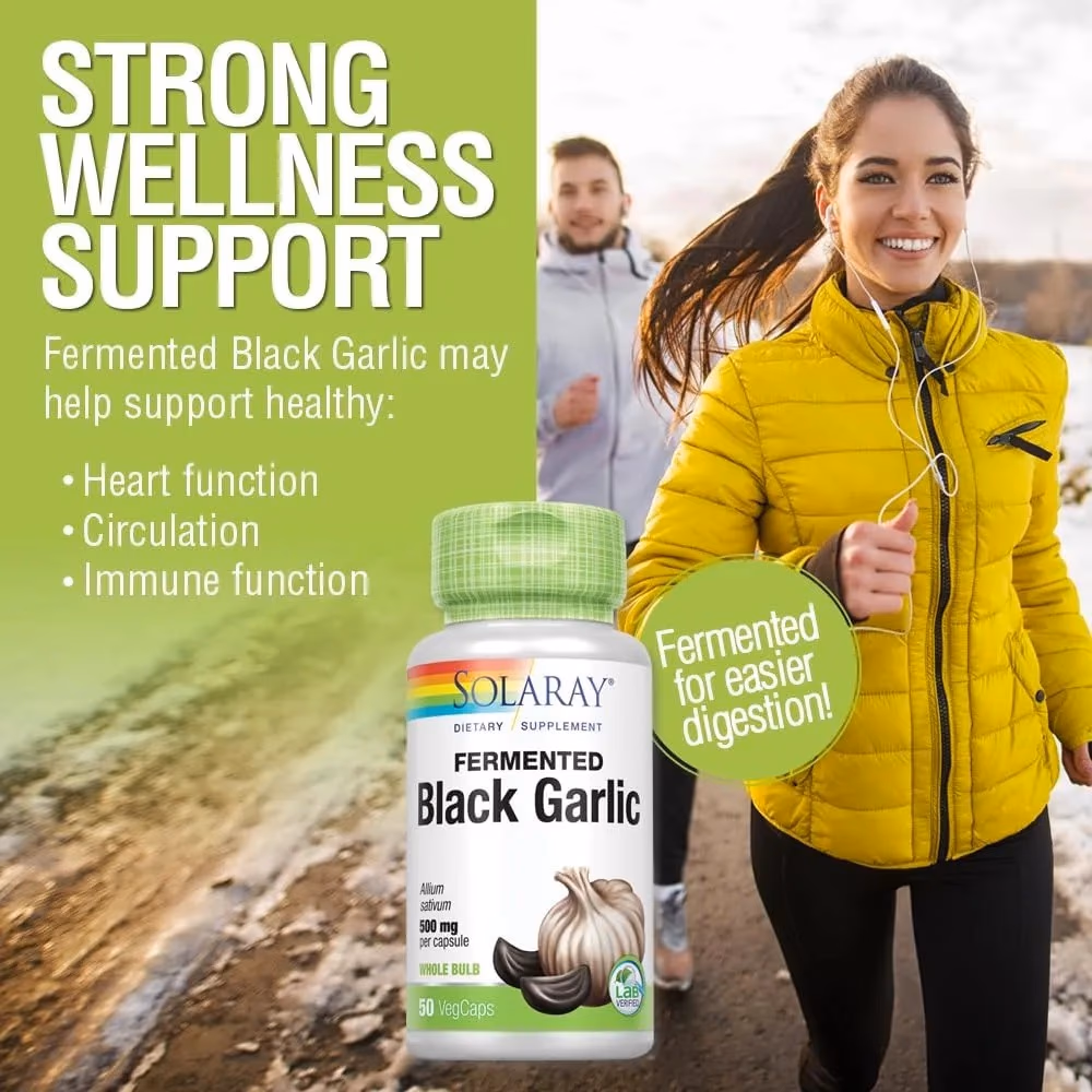 Solaray Fermented Black Garlic 500mg -50 Capsules 3