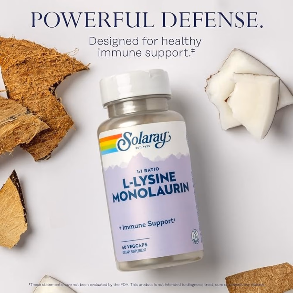 Solaray L-Lysine Monolaurin Cap 60s 3