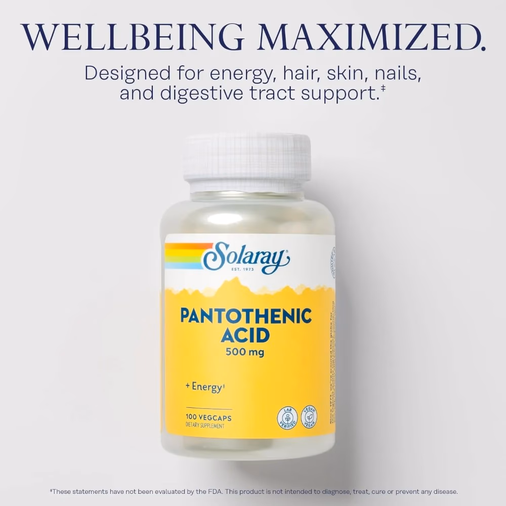 Solaray Pantothenic Acid 500 mg – 100 Capsule 4