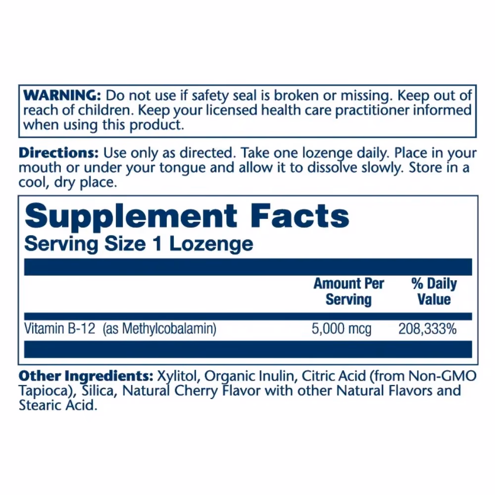 Solaray Vitamin B-12 5000mcg -30 Lozenges 2