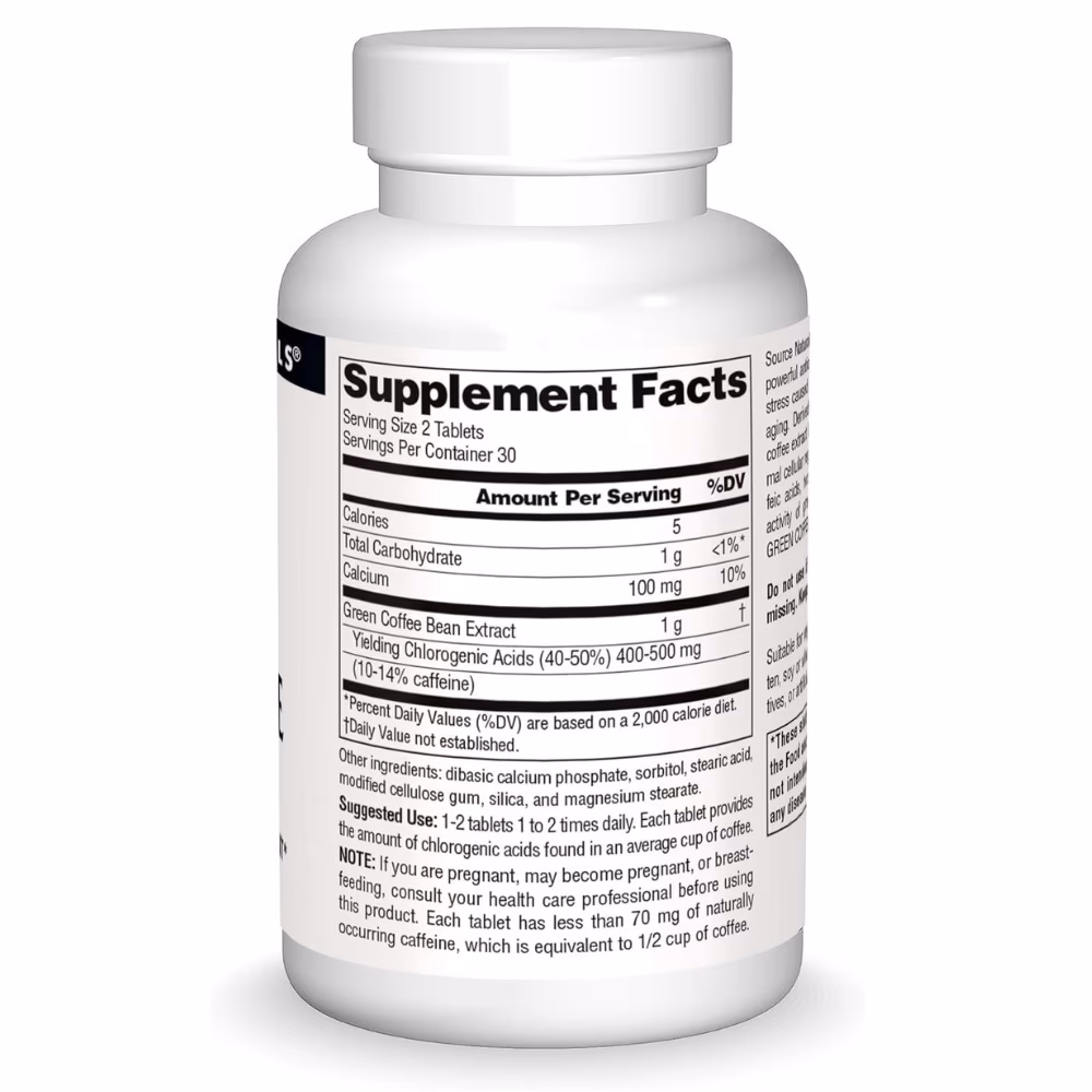 Source Naturals Green Coffee Extract 500mg 60 Tabs 2