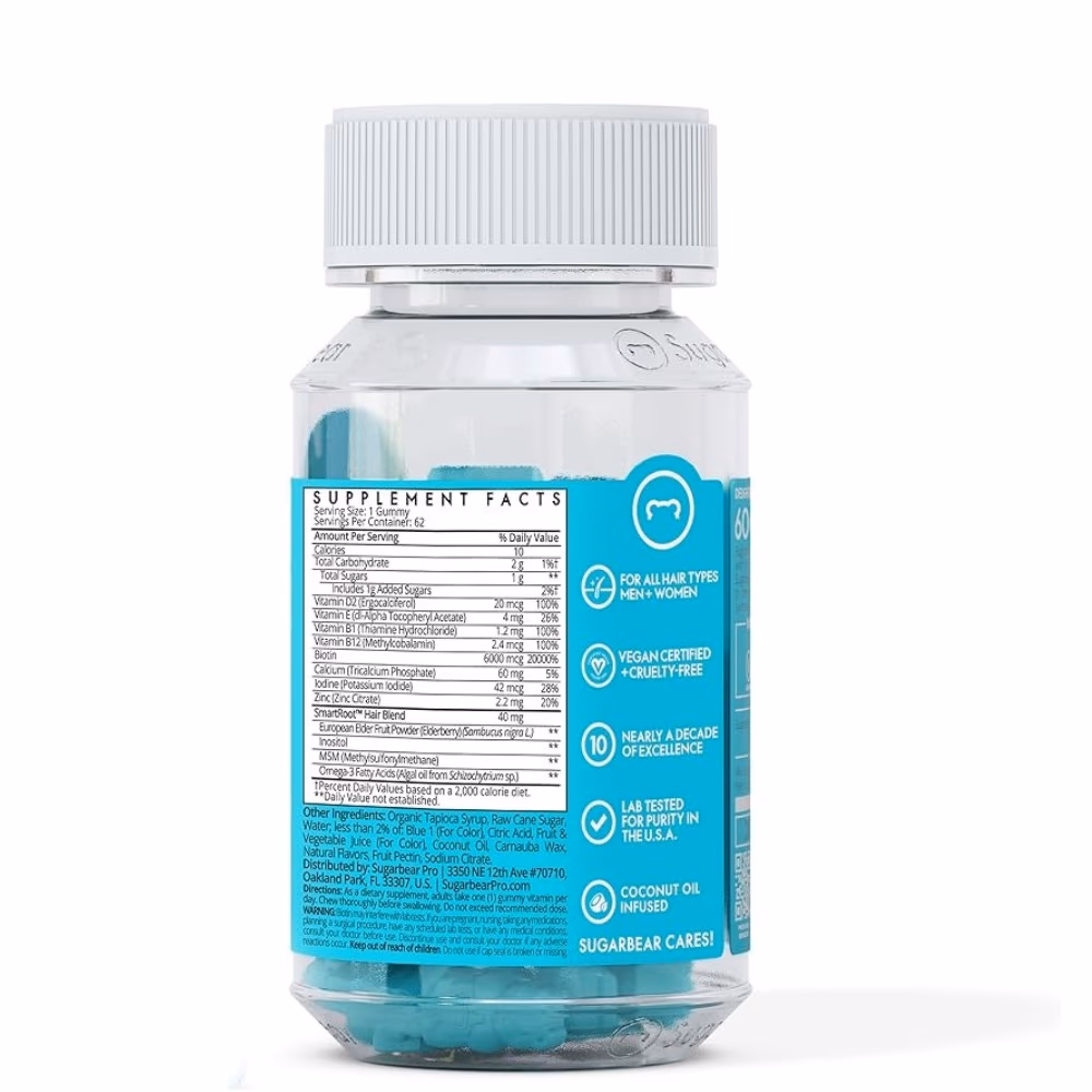 SugarBear Pro Hair Vitamins 62 Gummies 2