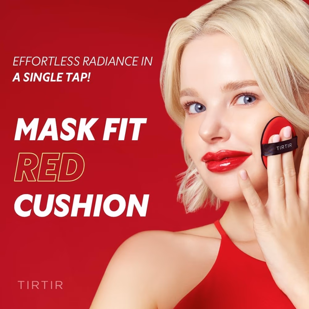 TIRTIR Mask Fit Red Cushion – 21N Ivory 18g - Long-lasting cushion foundation with a natural finish and comfortable mask-proof wear. 2