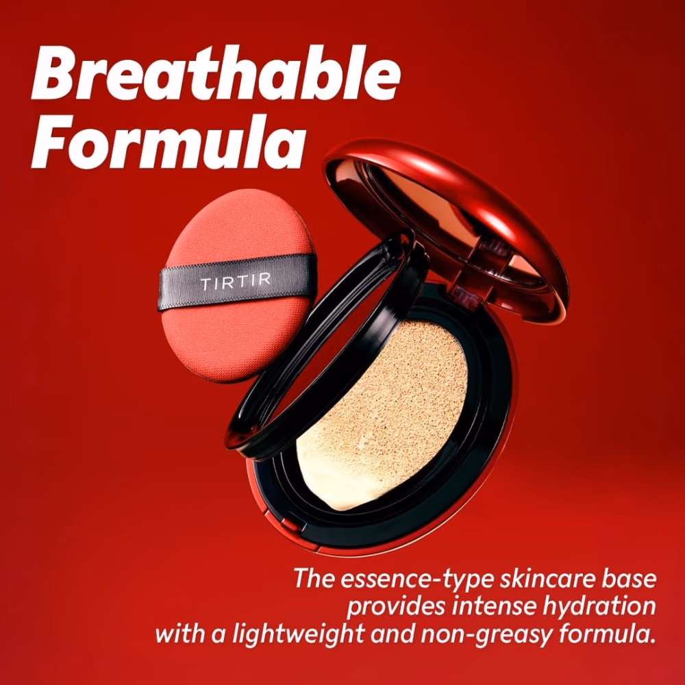 TIRTIR Mask Fit Red Cushion – 21N Ivory 18g - Long-lasting cushion foundation with a natural finish and comfortable mask-proof wear. 4