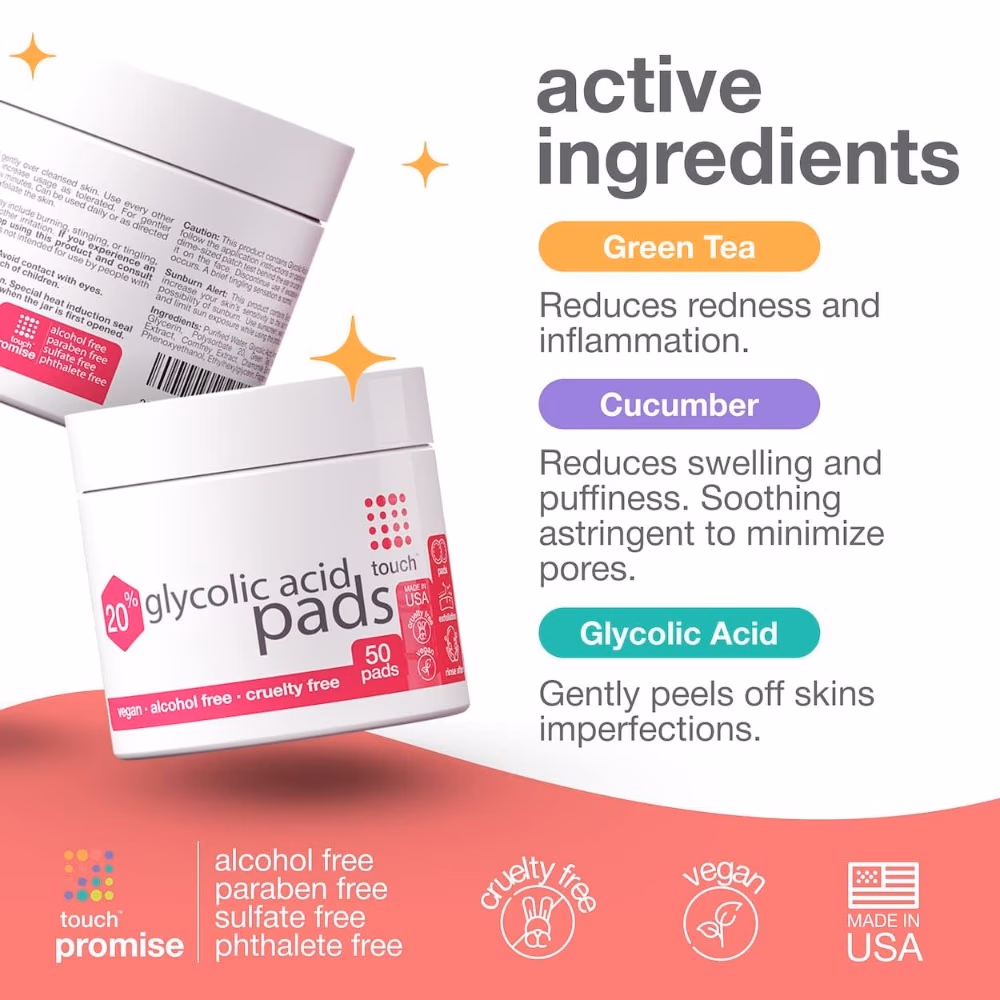 Touch Glycolic Acid 20% (50 Pads) 3