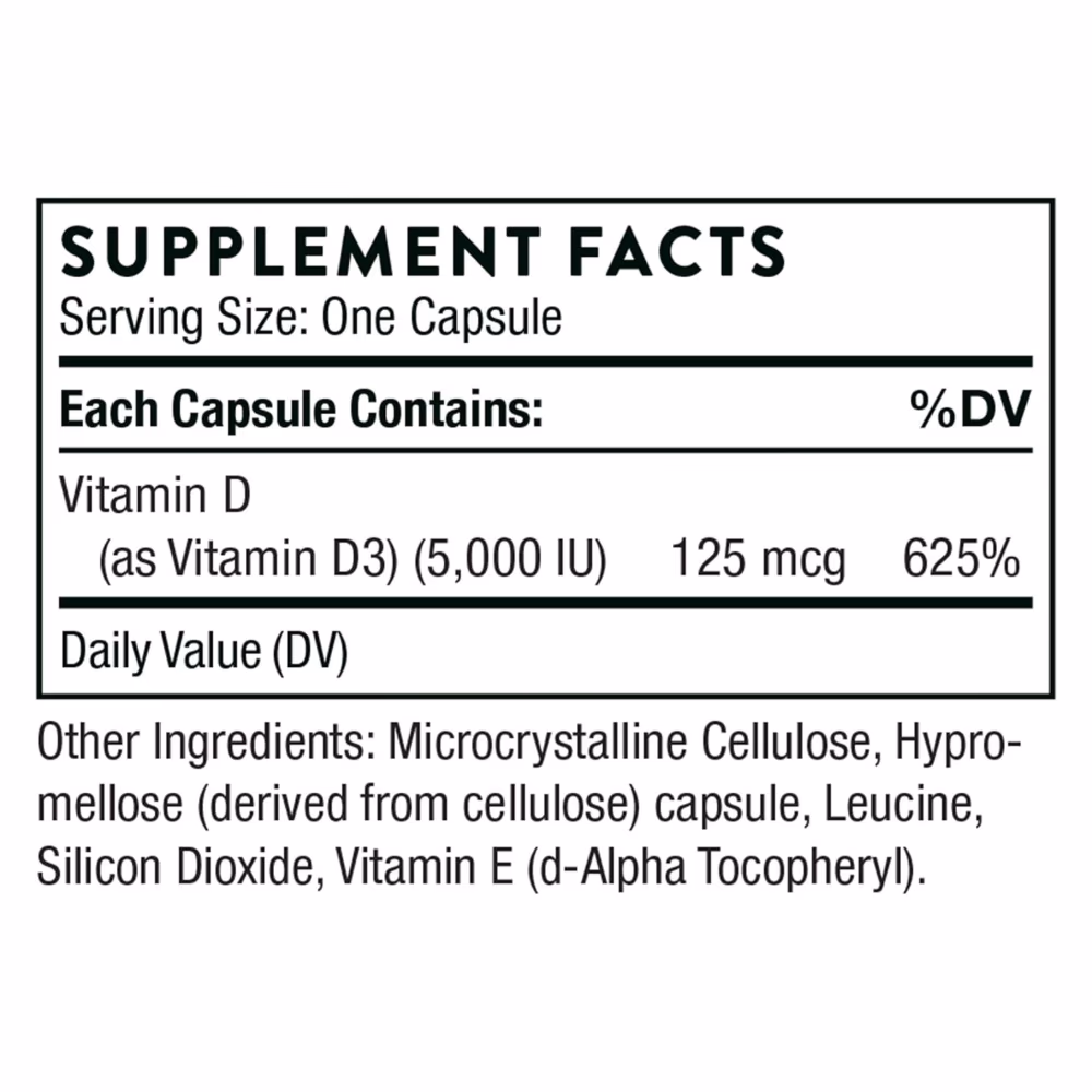 Thorne Vitamin D-5000 - 60 Capsules 3