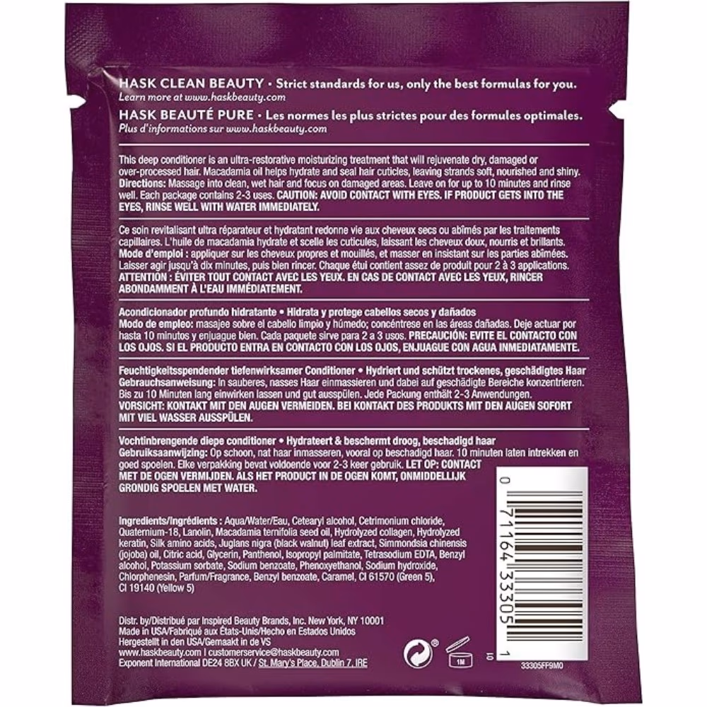 HASK Macadamia Oil Hydrating Deep Conditioning Hair Treatment (50g) 2