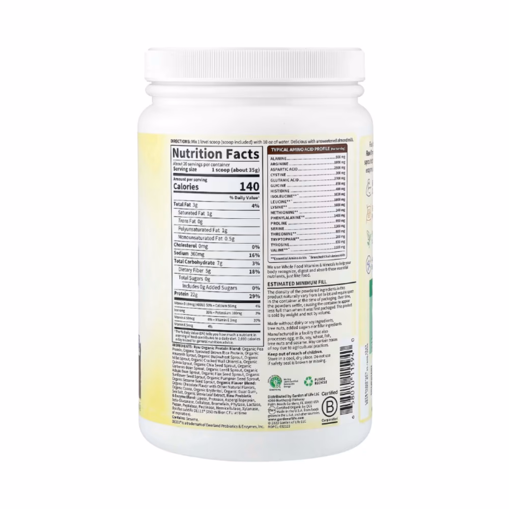 Garden Of Life Raw Organic Protein 700g - Chocolate 2