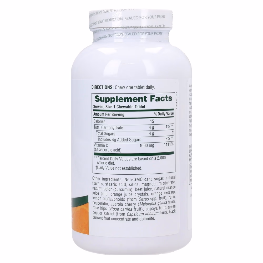Nature’s Plus Chewable Orange Juice Vitamin C 1000 mg Tablets – 60 Count 2