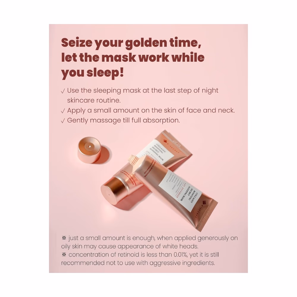 K-SECRET Collagen Boosting Secret Sleeping Mask 60ml – Nourishing, Overnight Mask With Collagen-Boosting Ingredients To Hydrate, Firm, And Revitalize Skin While You Sleep. 5