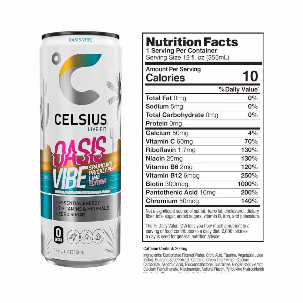 Celsius Sparkling RTD Oasis Vibe 355ml 2