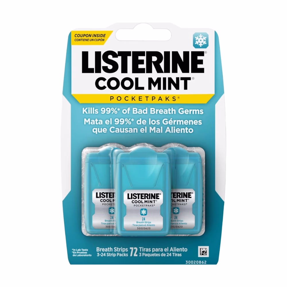 Listerine PocketPacks Breath Strips, 3 x 24 Count 2