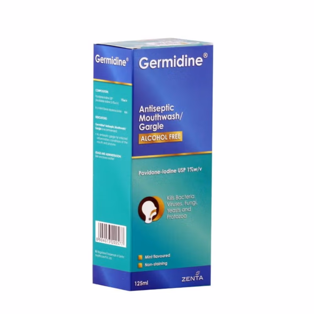 Germidine Antiseptic Gargle Alcohol-Free 125ml 2