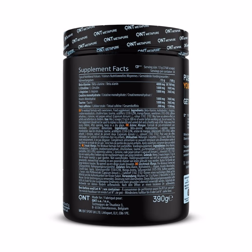 QNT Metapure Pre-Workout Mango Massacre 30 Servings 2