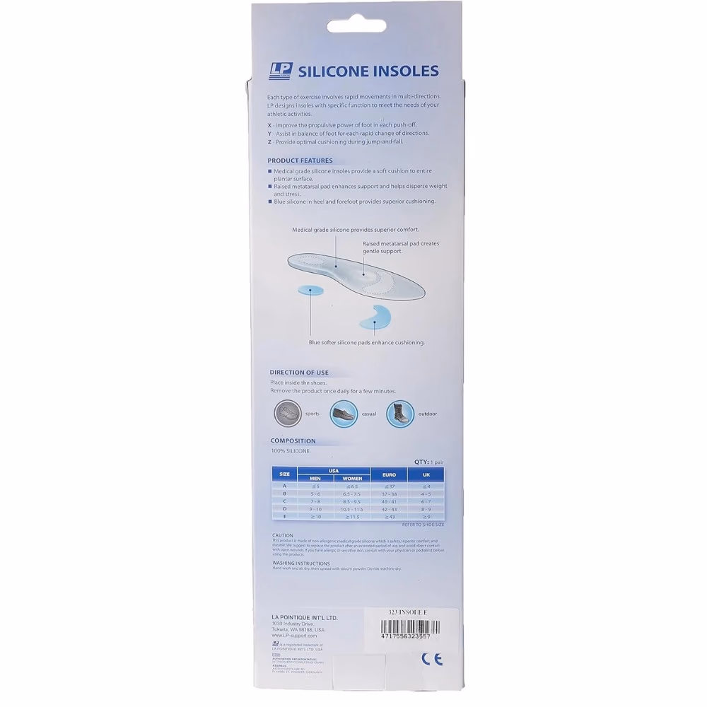 LP 323 Silicone Full Insoles – Size A 2