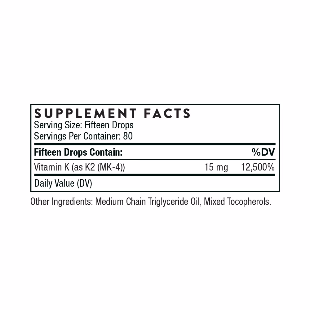 Thorne Vitamin K2 Liquid - 30ml 2