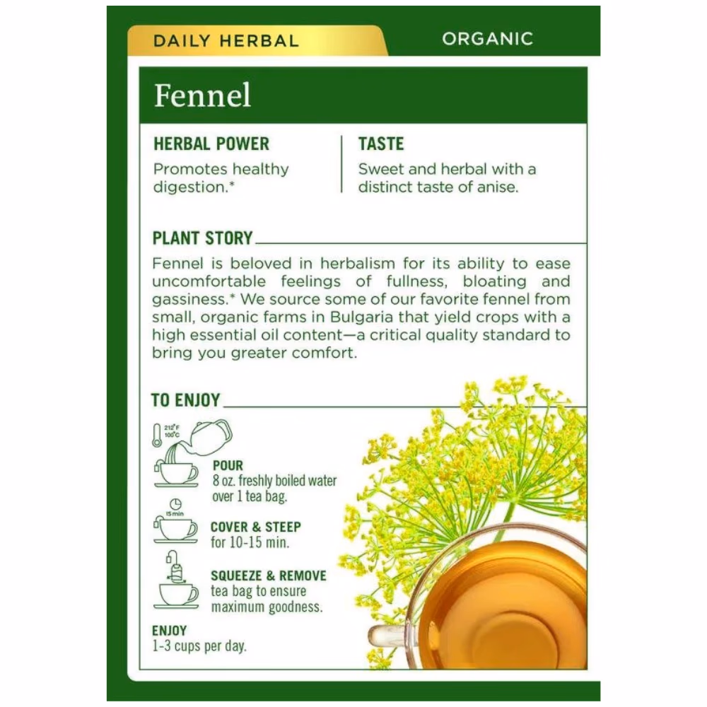 Traditional Organic Fennel Tea Bags - 16s 2