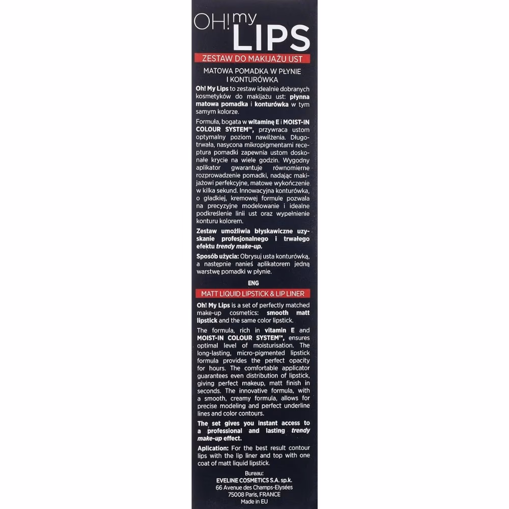Eveline Cosmetics Oh! My Lips Matte Liquid Lipstick – 05 Red Passion 3