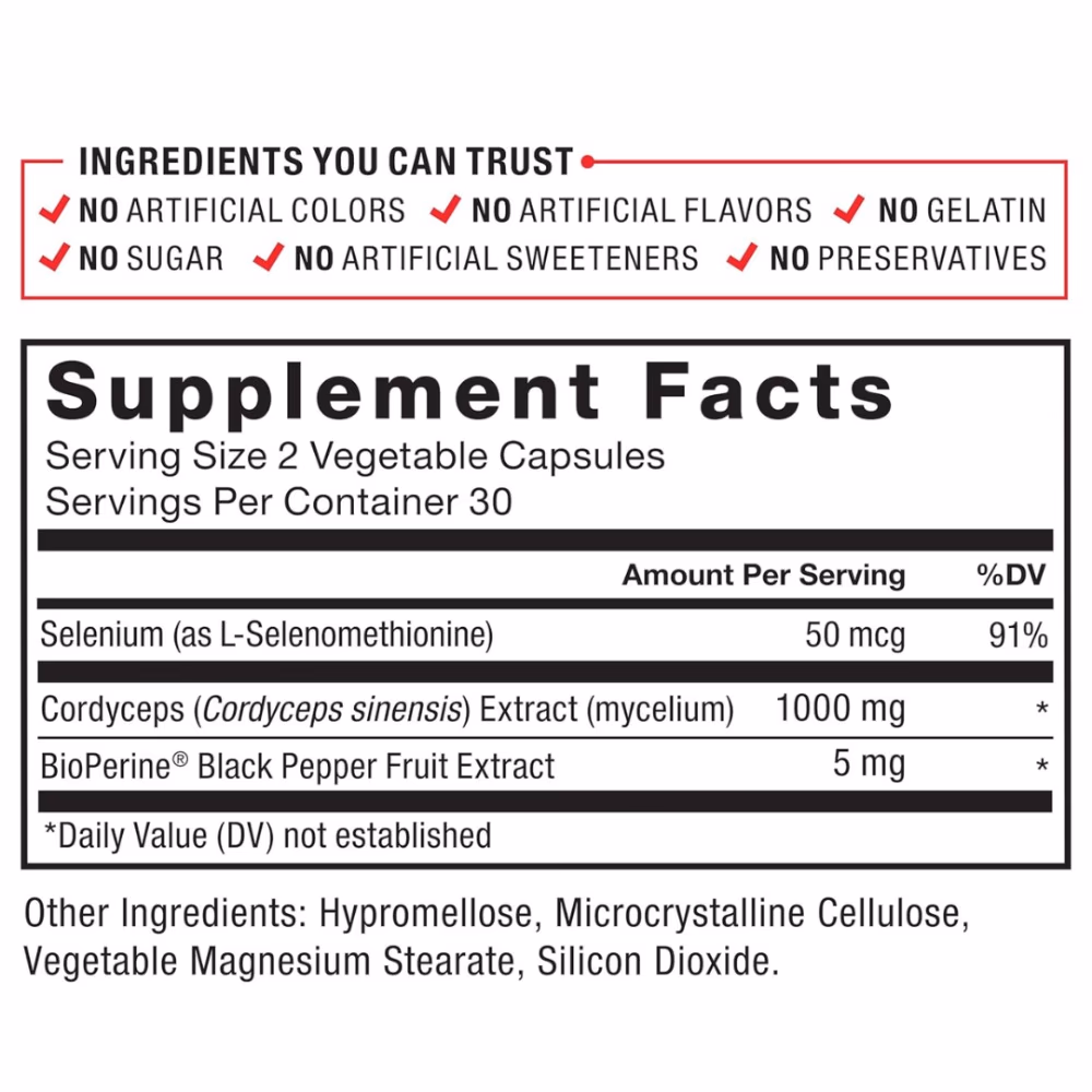 Force Factor Cordyceps 1000mg 60 Capsules  5