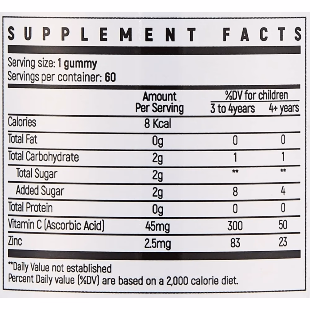 Happy Gummies Vitamin C with Zinc 60 Gummies 2