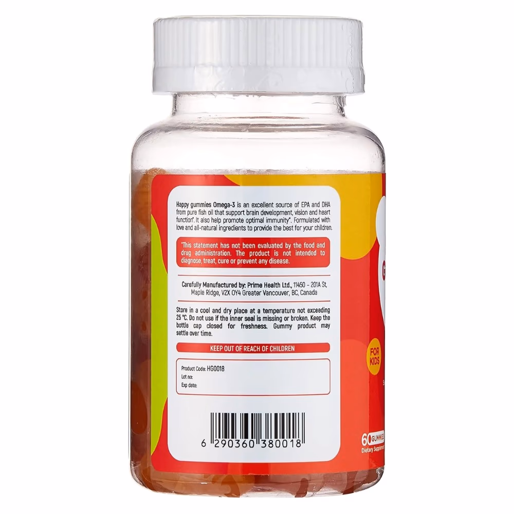 Happy Gummies Omega-3 Gummies - 60 Gummies - Lemon & Orange Flavors 2