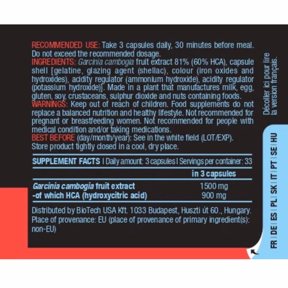 BioTechUSA HCA 100 Capsules – Garcinia Cambogia Extract Formula 2