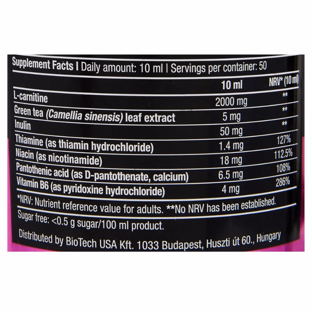 BioTechUSA L-Carnitine 100,000 Liquid Cherry 500ml: High-Dose Liquid Fat Burner with L-Carnitine 2