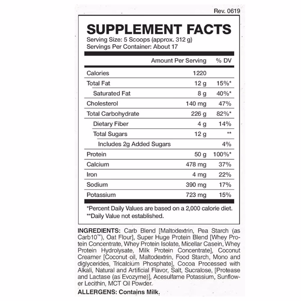 Evogen Super Huge Mass Gainer Chocolate Shake 12lb 3