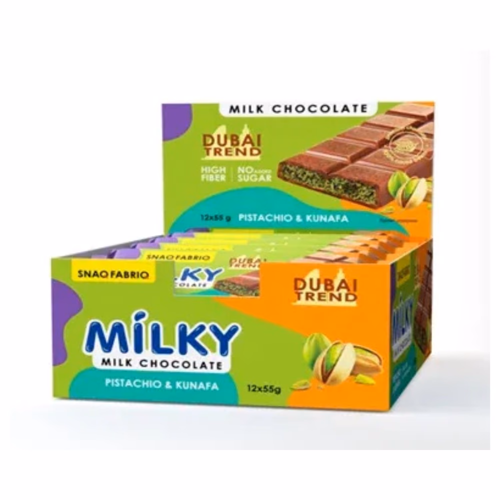Snaq Fabriq Milky Chocolate Pistachio & Kunafa Bar (55g) 2