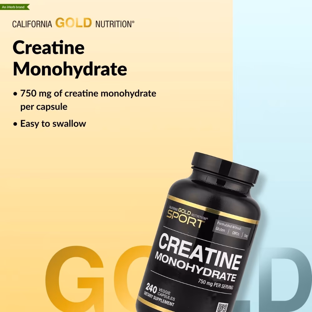 California Gold Sport Creatine Monohydrate Capsules (240 Count) 3