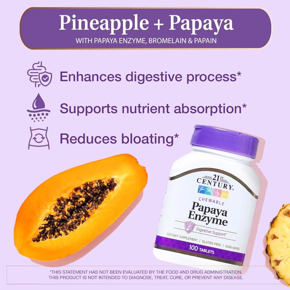 21st Century Papaya Enzyme Digestive Support (100 Tablets) 5