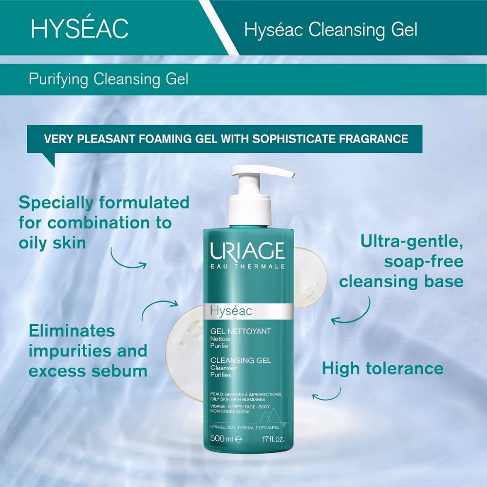 Uriage Hyseac Cleansing Gel 500ml 2