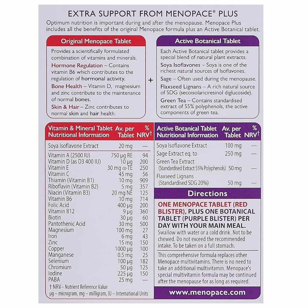 Vitabiotics Menopace Plus 56 Tablets 3