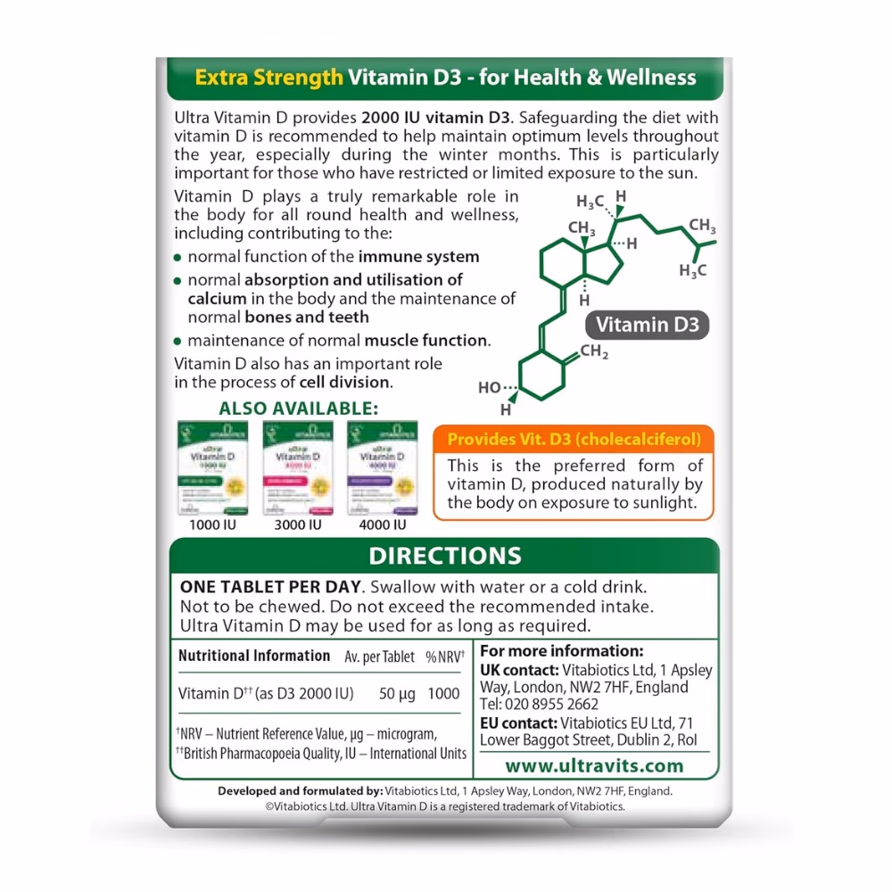 Vitabiotics Ultra Vitamin D 4000IU 90 Tablets 2