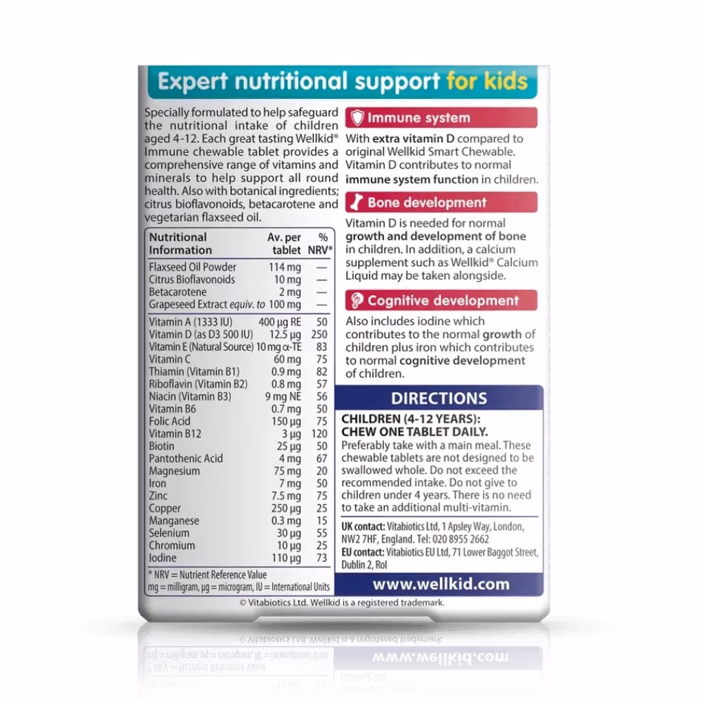 Vitabiotics Wellkid Immune 30 Chew Tabs 2