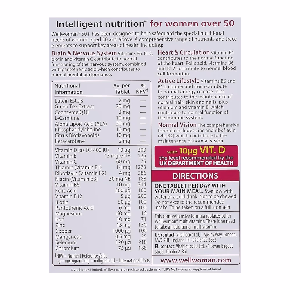 Vitabiotics Wellwoman 50+ 30 Caps  3