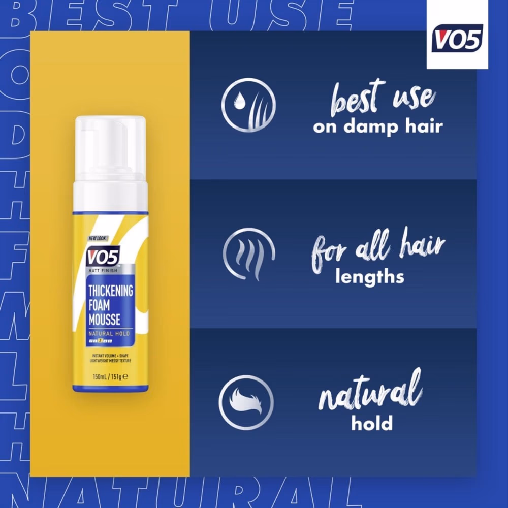 VO5 Thickening Foam Mousse Natural Hold 150ml 2
