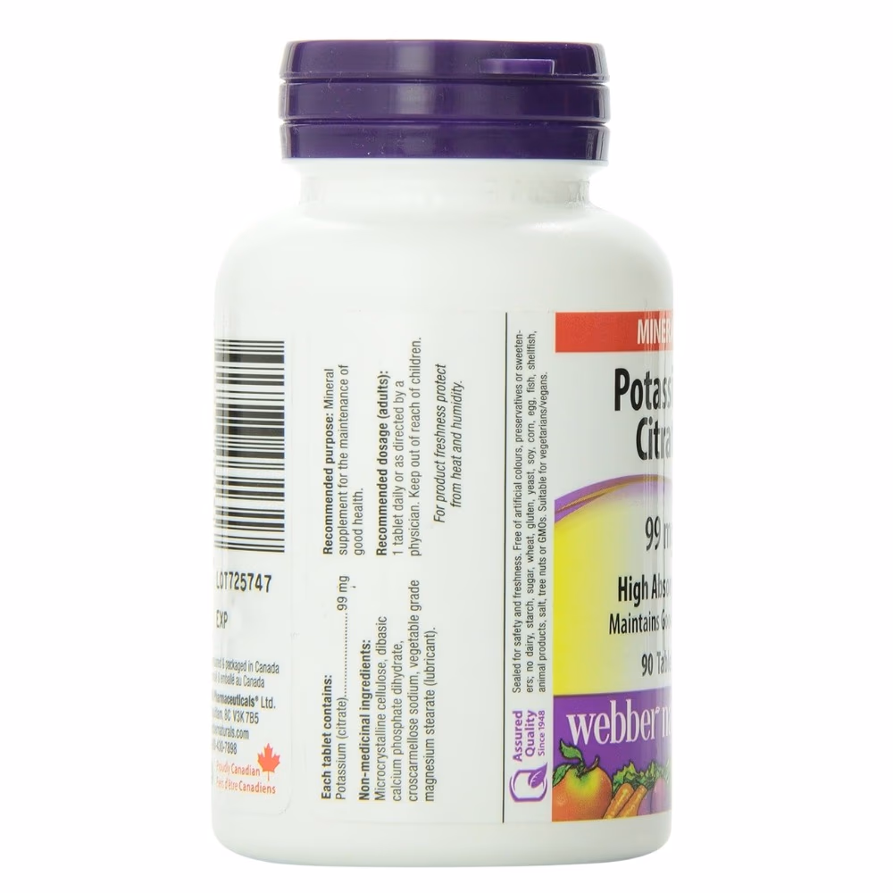 Webber Naturals Potassium Citrate Tablet 90s 2
