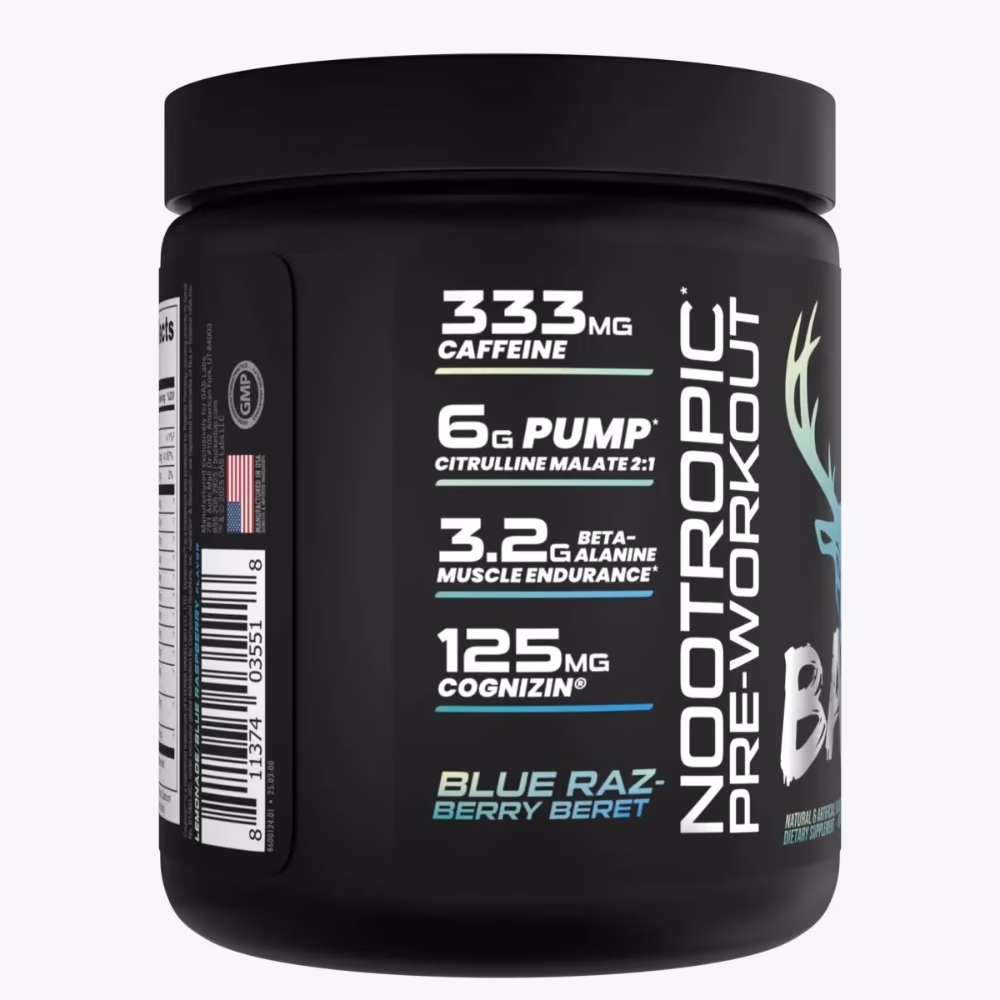 Bucked Up BAMF High Stim Pre-Workout Blue Razz Lemonade 30 Servings 387g 3