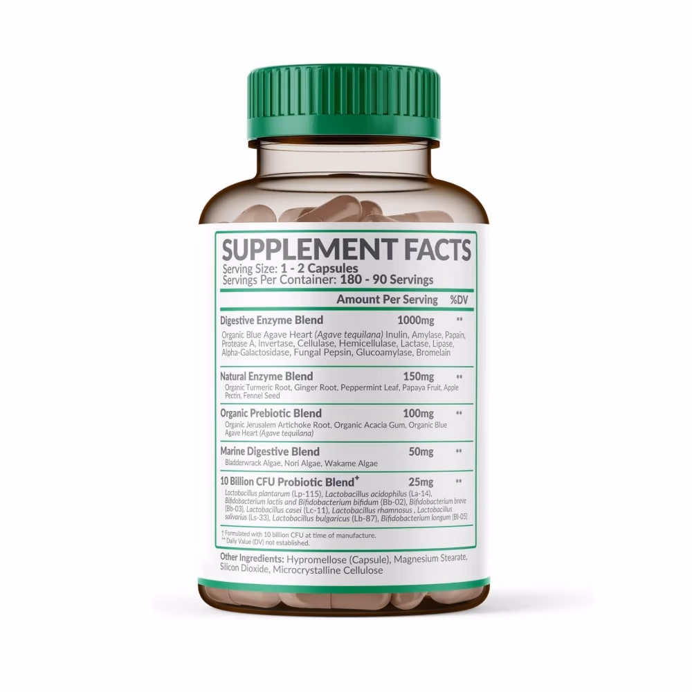 Wholesome Wellness Digestive Enzymes 1000 mg - 180 Capsules 2